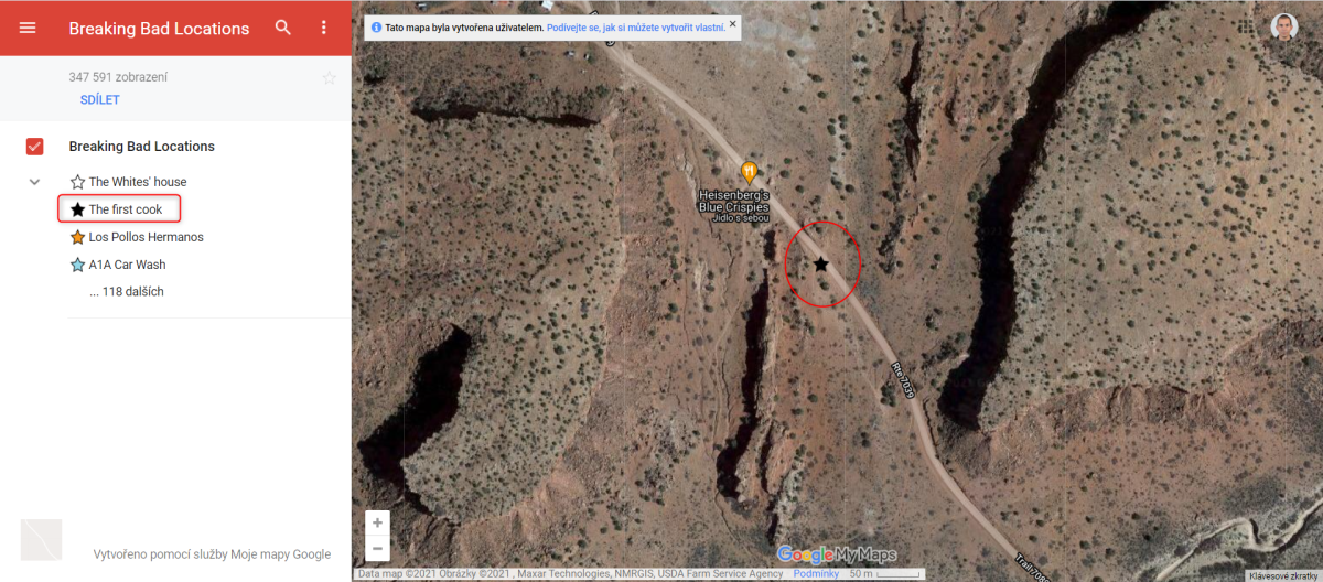 Interaktivní mapa Breaking Bad