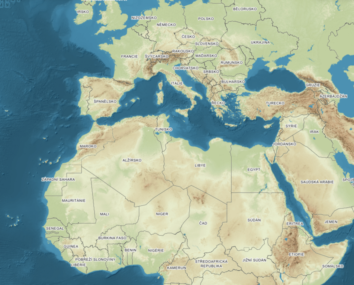 Na této zkreslené mapě vypadá velikost Guineje (vlevo dole) a Česka srovnatelně.