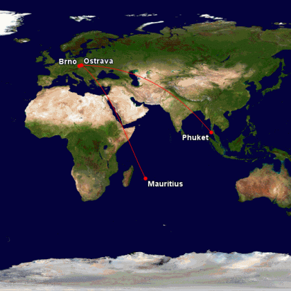 Přímé lety z Ostravy na Mauricius a Phuket