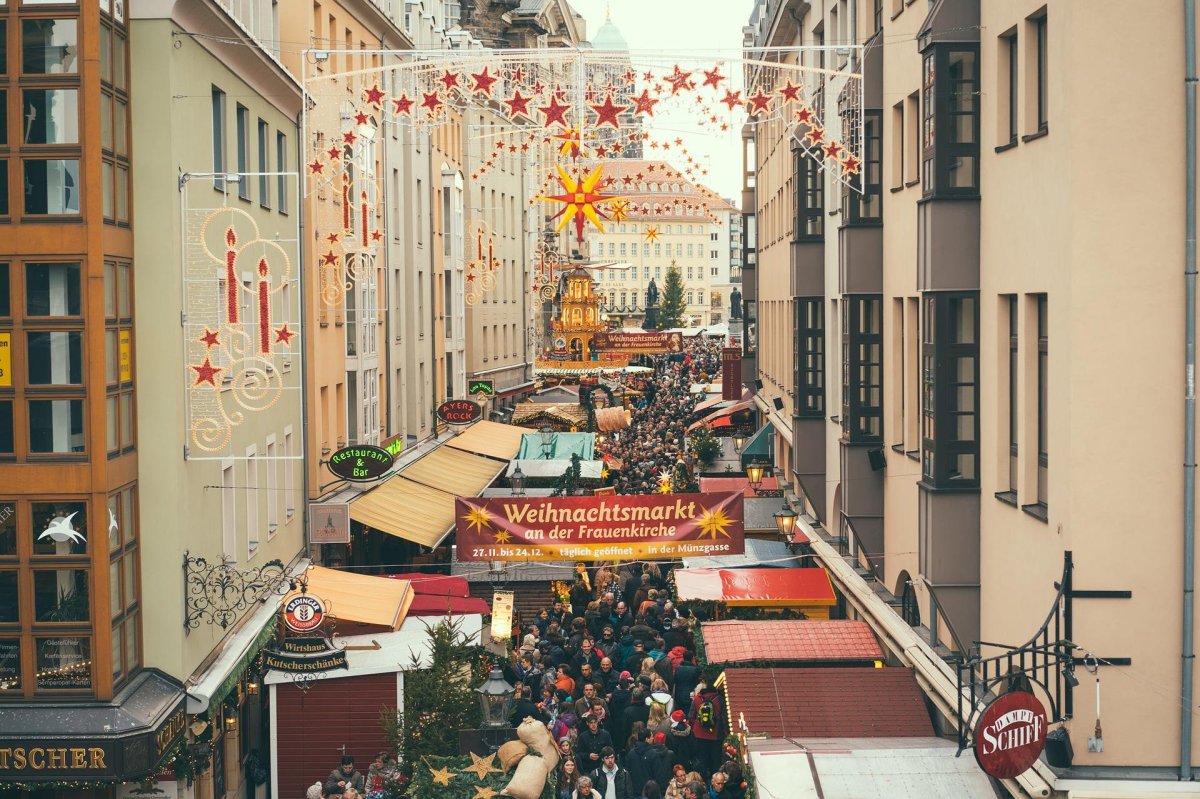 Vánoční trh u Frauenkirche v Münzgasse