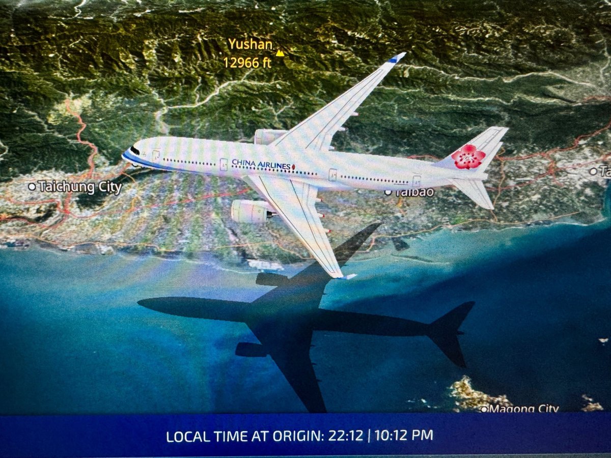 Letadlo China Airlines na mapě
