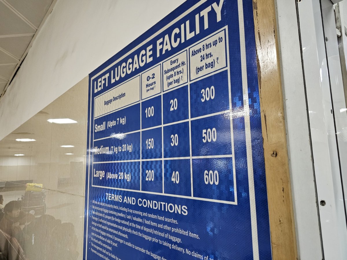 Ceník úschovny zavazadel