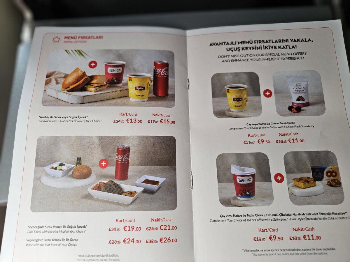 Menu Pegasus Airlines