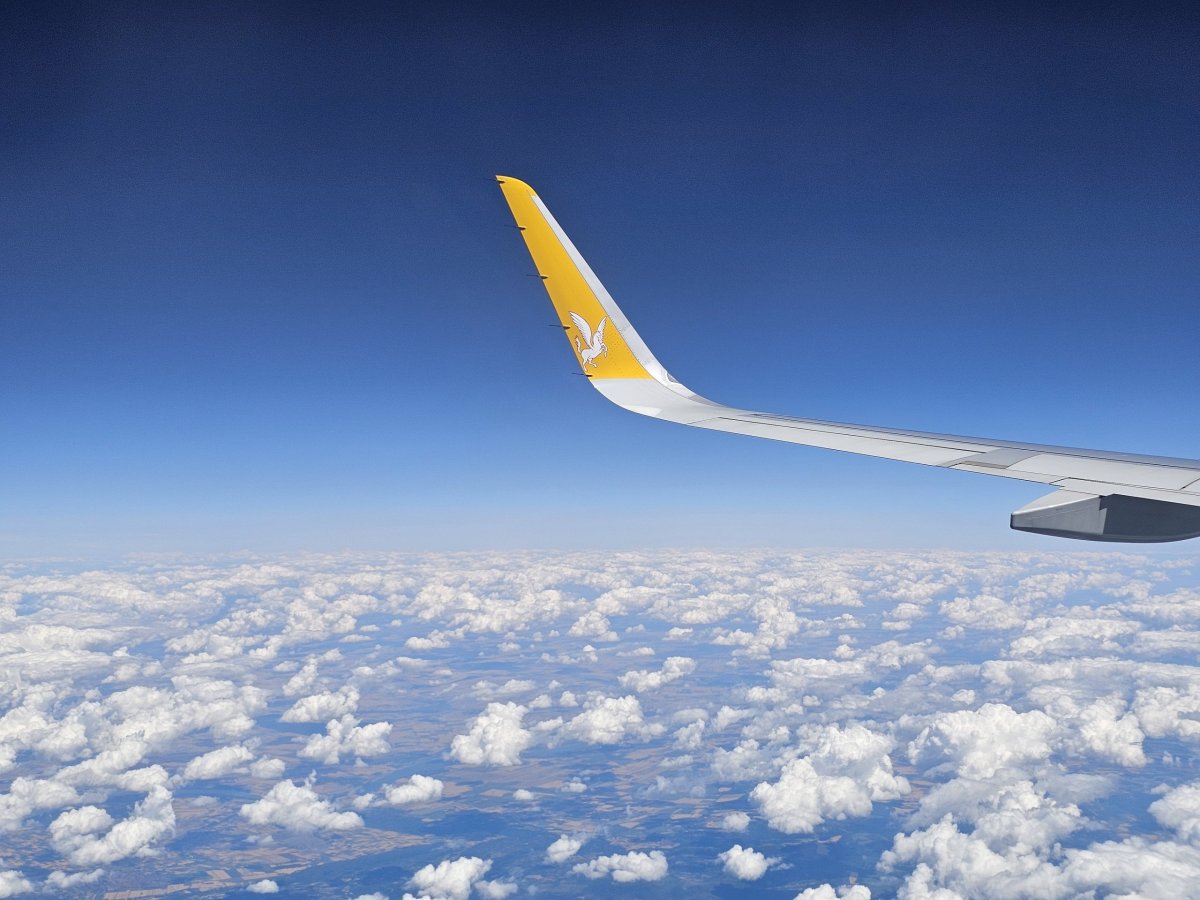 Pegasus Airlines během letu Praha-Istanbul