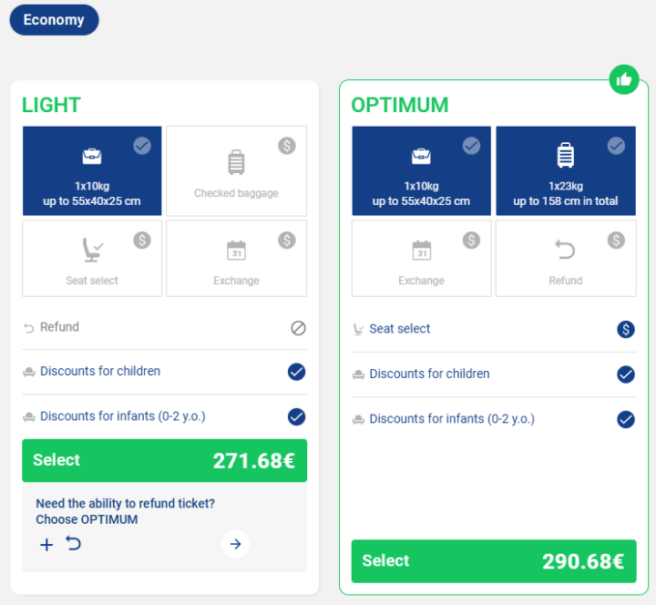 Tarifní třídy SCAT