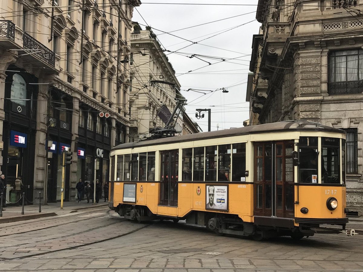 Historická tramvaj v Miláně